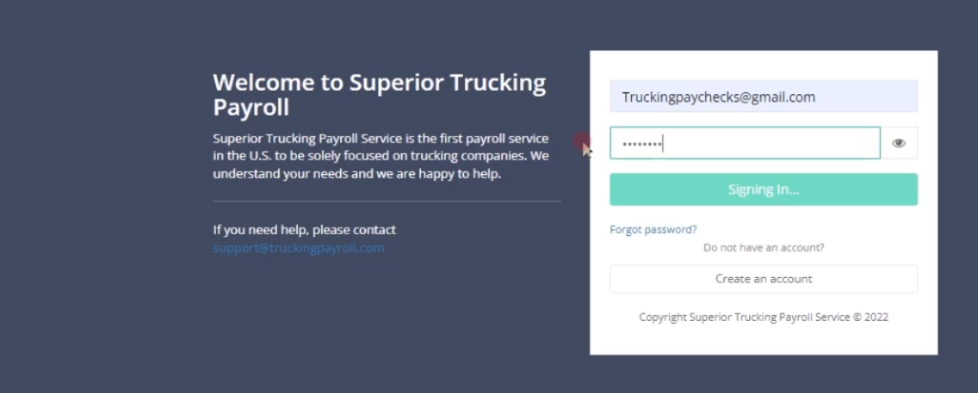 login or register, truckingpaychecks