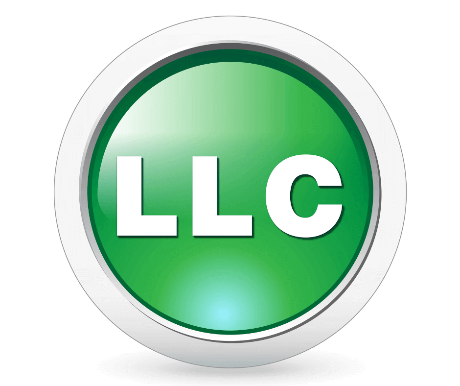 large green button with LLC in the middle.